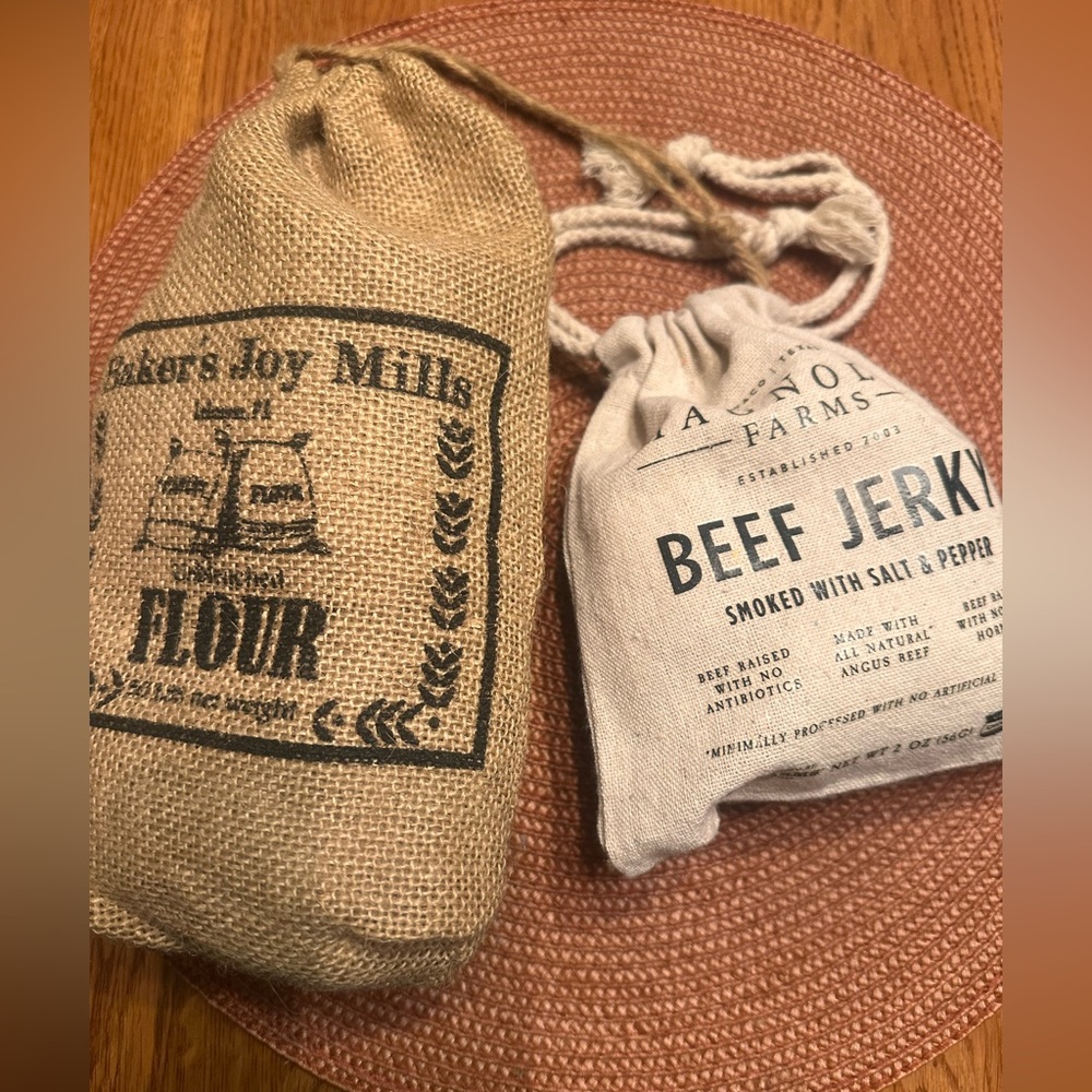 Rustic Burlap Flour Bag & Jerky Bag